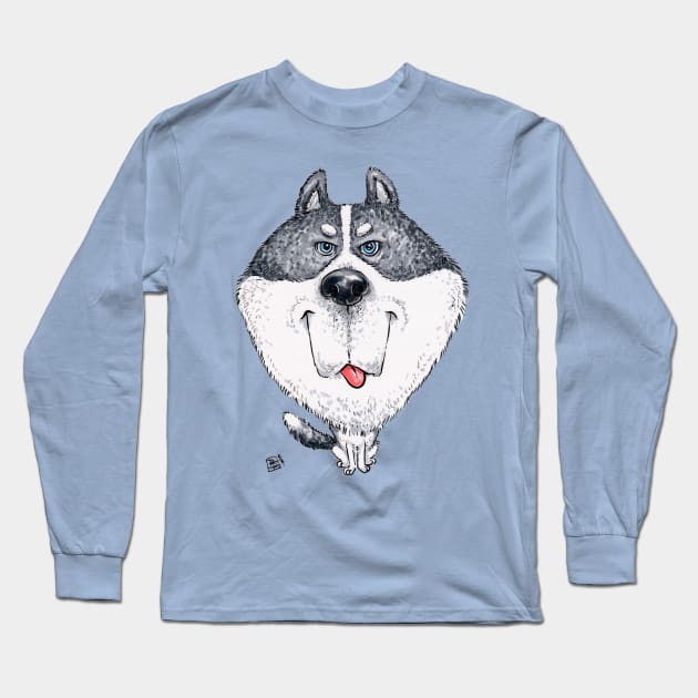 Siberian Husky Dog Long Sleeve T-Shirt by obillwon